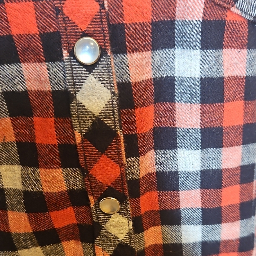 Harley-Davidson Plaid Pattern Checkered Button-Do… - image 6